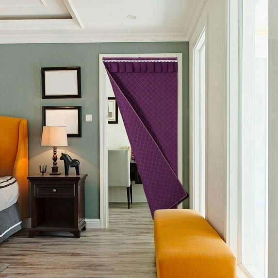 Thermal Insulated Door Curtain, Thicken Temporary Door Insulation Fits Door Size 36'' x 82'', Cover, Soundproof Weatherproof Door Blanket for Front, Patio, Kitchen Door Thermal Insulated Door Curtain