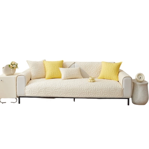 Thermal-Insulated Flannel Sofa Protector - Machine-Washable & Reversible Design for Winter Comfort