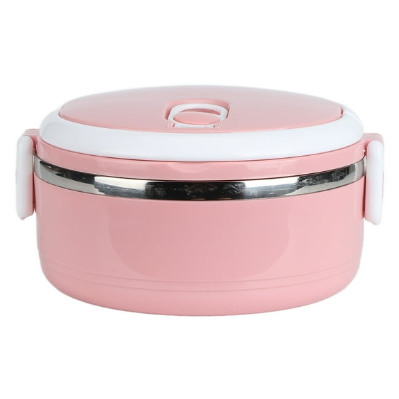 Thermal Insulated Food Box, Thermal Lunch Box Comfortable Tight Ergonomic Stackable Arch Handle For School Monolayer 304 Thickened Pink