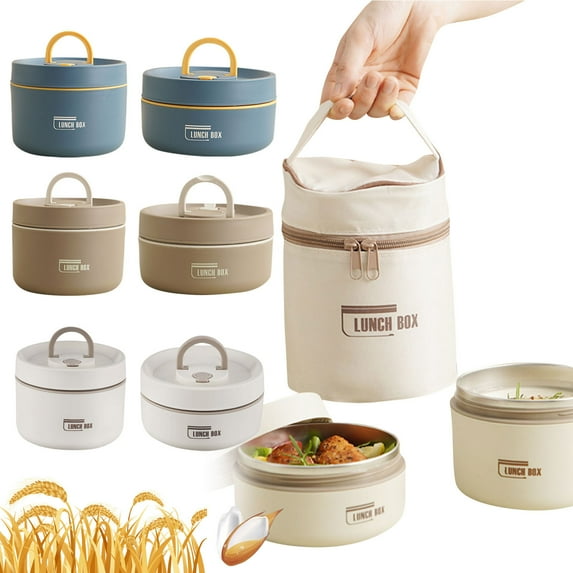 Thermal Insulated Lunch Box for Adults Portable Bento Box Leakproof Stainless Steel Food Container Stackable Lunch Container with Utensils 1 Pack (304 Stainless Steel)