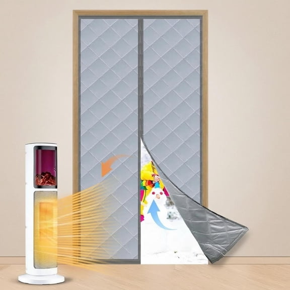 Thermal Insulated Magnetic Door Curtain Thicker Cotton Draft Stopper, Weatherproof Windproof Soundproof Door Cover, Keeps Cold Out, Energy Saving