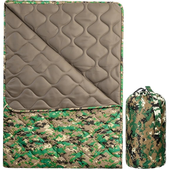 Thermal Insulated Military Poncho Liner Blanket Water-Resistant Portable with Compression Carry Bag Marpat