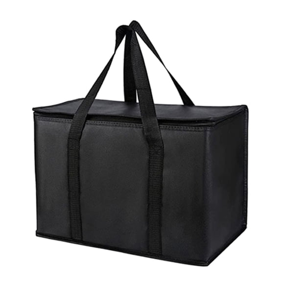 Thermal Insulated Reusable Grocery Bag Foldable Delivery Bag With Zipper Top for Office Lunch Camping BBQ