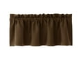 thumbnail image 1 of Thermal Insulated Short Rod Pocket Curtain Panel For Kitchen Living Room Basement Bathroom Window Window Valances For Living Room (Brown, 57*18 In), 1 of 5