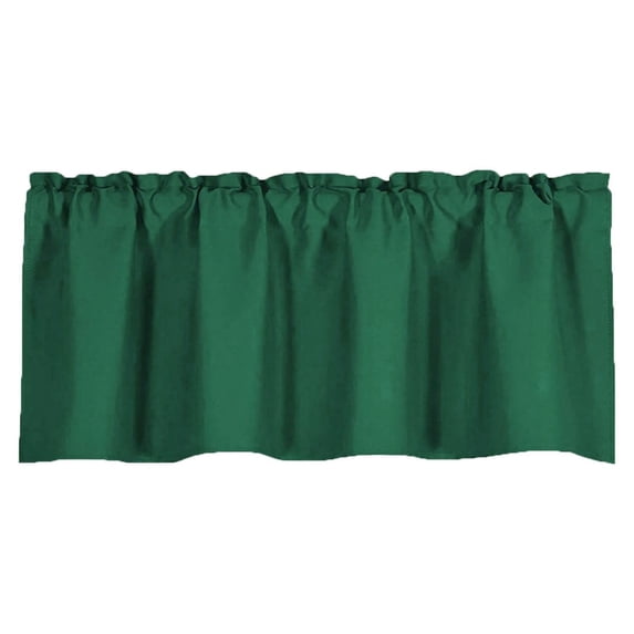 Thermal Insulated Short Rod Pocket Curtain Panel For Kitchen Living Room Basement Bathroom Window Window Valances For Living Room (Green, 57*18 In)