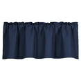 thumbnail image 1 of Thermal Insulated Short Rod Pocket Curtain Panel For Kitchen Living Room Basement Bathroom Window Window Valances For Living Room (Navy, 57*18 In), 1 of 4