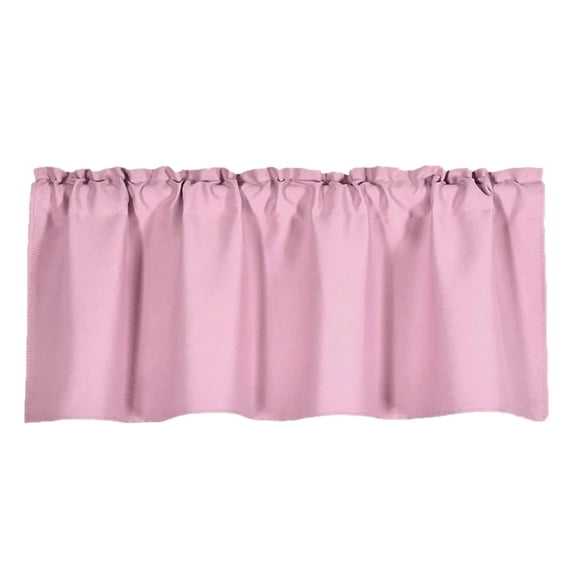Thermal Insulated Short Rod Pocket Curtain Panel For Kitchen Living Room Basement Bathroom Window Window Valances For Living Room (Pink, 57*18 In)