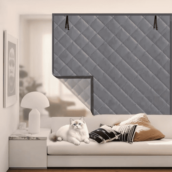 Thermal Insulated Window Cover for Winter, 36x55 Inches, Gray Oxford Cloth Curtain to Keep Warm and Reduce Drafts, Energy Efficient Window Insulation