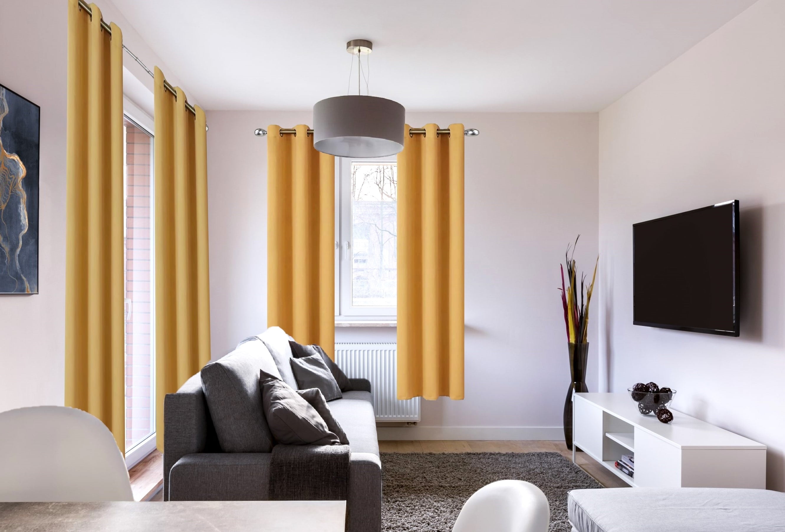 Thermal Insulated Window Curtain 100% Blackout Drapes for Bedroom Living room 37" wide X 63" inch long (K68 GOLD 37" Wide X 63" Long)