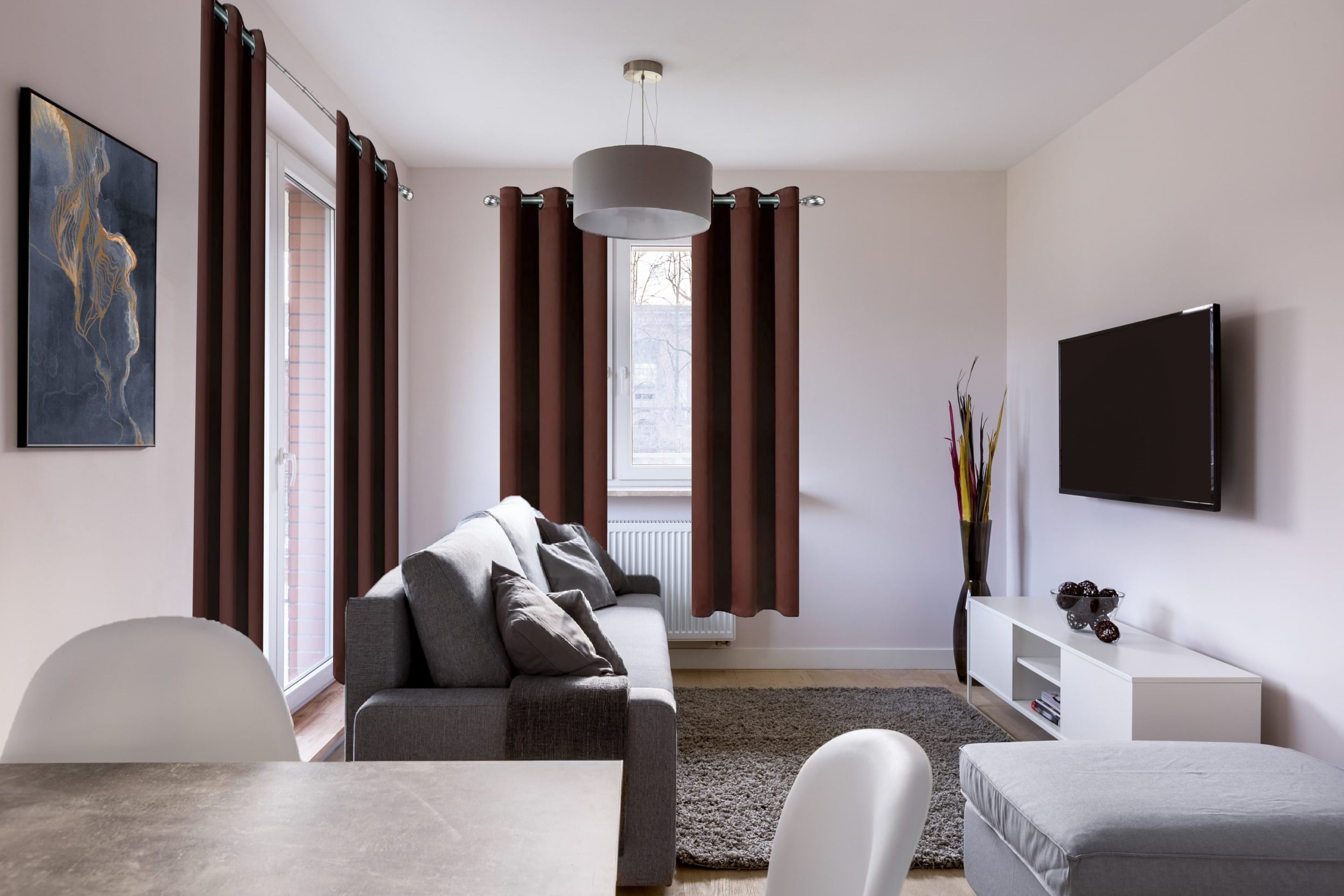 Thermal Insulated Window Curtain 100% Blackout Drapes for Bedroom Living room Closet door noise reducing 2 panels (K68 BROWN 37" Wide X 63" Long)