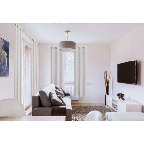 Thermal Insulated Window Curtain 100% Blackout Drapes for Bedroom Living room Closet door noise reducing 2 panels (K68 WHITE 37" Wide X 63" Long)