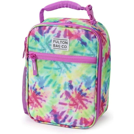 Thermal Insulated Zippered Lunch Bag Box Upright Hardbody Sturdy Pastel Tie-Dye