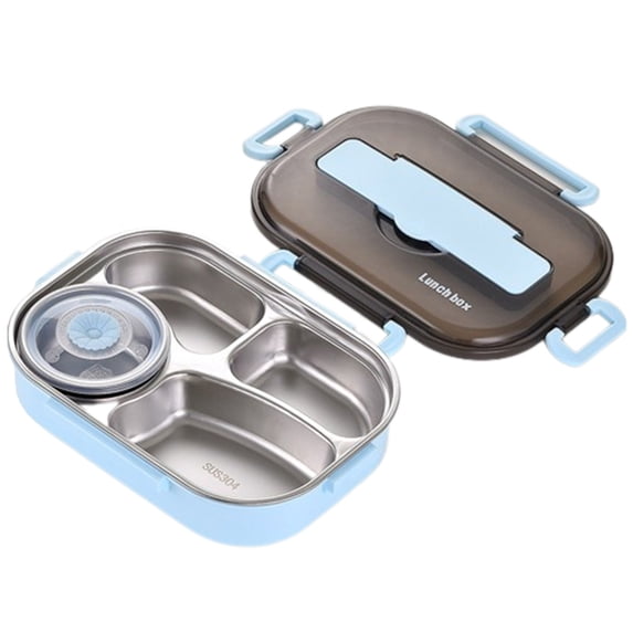 Thermal Insulation Bento 4 Cells Lunch Box Tableware Set Portable Lunch Box Student Lunch Box With Soup Bowl