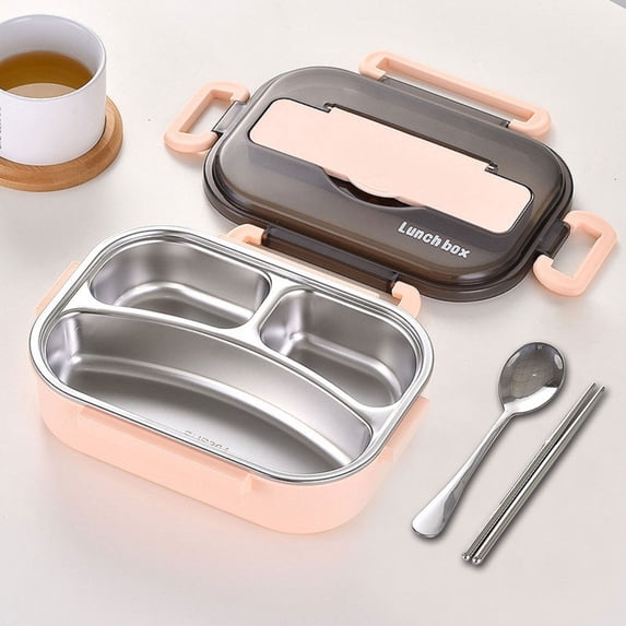 Thermal Insulation Bento Box - 9x6.5x2.9" LeakProof Portable Lunch Container with 2 Layers for Hot & Cold Foods, Suitable for Office Picnic and Outdoor Activities