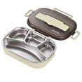 thumbnail image 1 of Thermal Insulation Bento Lunch Box 4 Compartment Stainless Steel Portable Food Container Set – Leakproof, Keeps Warm 2-4 Hours, 27.5x20x7.5cm, With Insulated Bag, 1 of 4