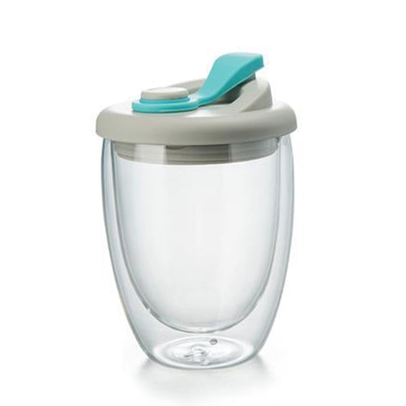 Thermal Insulation Glass Tumblers Double Walled Construction Spill Resistant Lid Hot Cold Beverage Container 3 Capacities