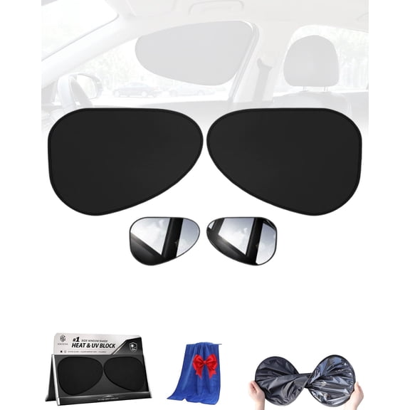 Thermal Insulation Privacy Shade Car Side Window Sun Blocker, Foldable Static Cling Windows Sunshade Visor for Driver Passenger, Heat and UV Block, Fit for Most Vehicles