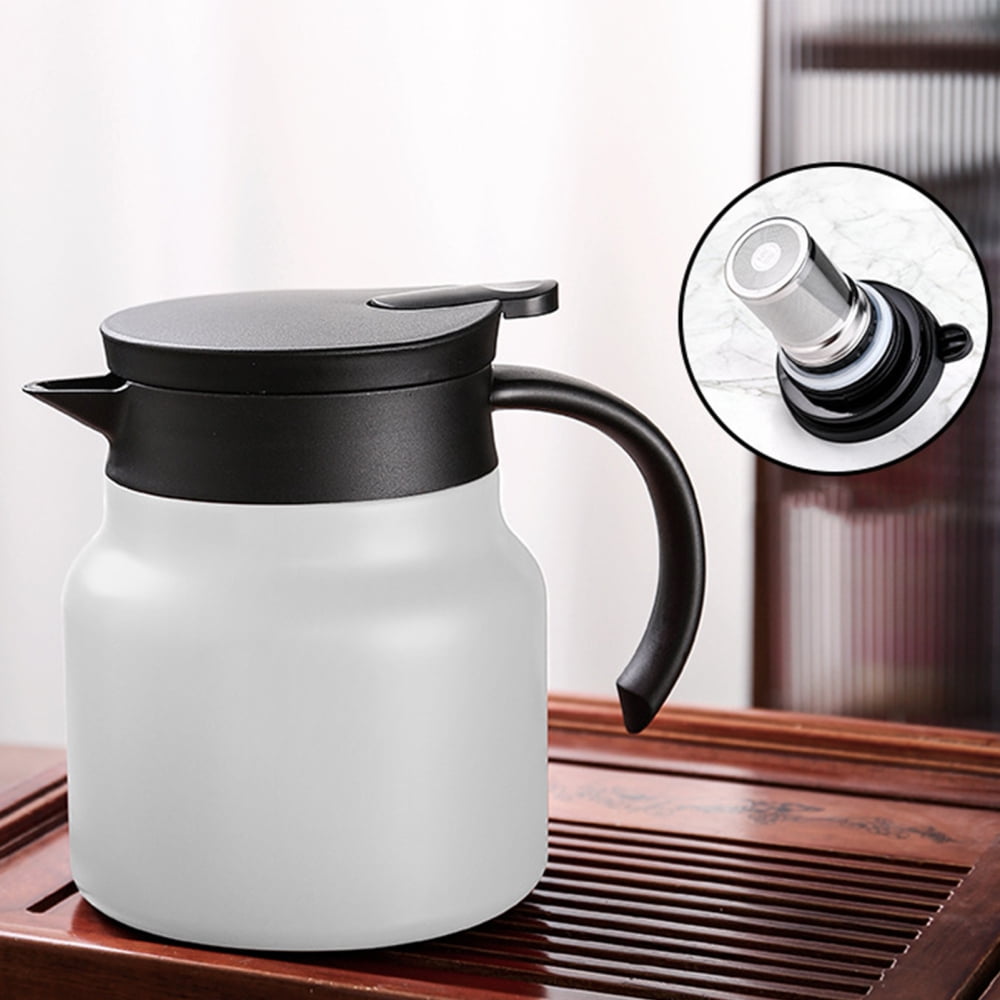 Thermal Insulation Teapot Coffee Thermos Jug with Tea Filter 304 Stainless Steel Rustproof for Coffee,Tea,Milk Beverage, Size: 800 ml