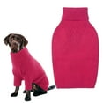 thumbnail image 1 of Thermal Knit Dog Sweater, Stretchy Turtleneck Dog Pullover for Large Extra Large Dogs, Warm Winter Dog Clothes for Cold Weather, Christmas Pet Outfit, Hot Pink, 1 of 9
