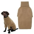 thumbnail image 1 of Thermal Knit Dog Sweater, Stretchy Turtleneck Dog Pullover for Large Extra Large Dogs, Warm Winter Dog Clothes for Cold Weather, Christmas Pet Outfit, Khaki, 1 of 9