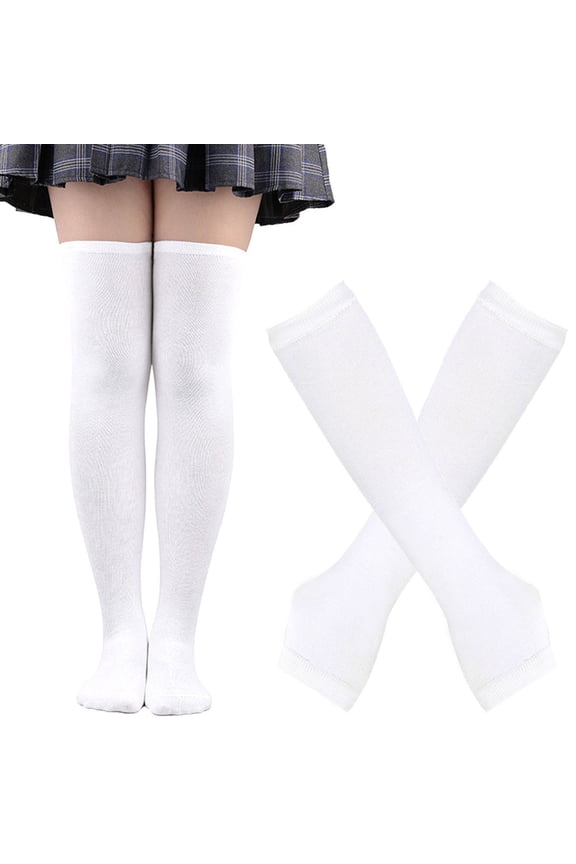 Thermal Knit Socks for Extreme Cold Weather Comfort and Cozy Over-the-Knee Coverage for Indoor and Outdoor Activities, White