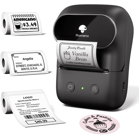 Thermal Label Maker Machine with Tape (3 Rolls), Sticker Printer