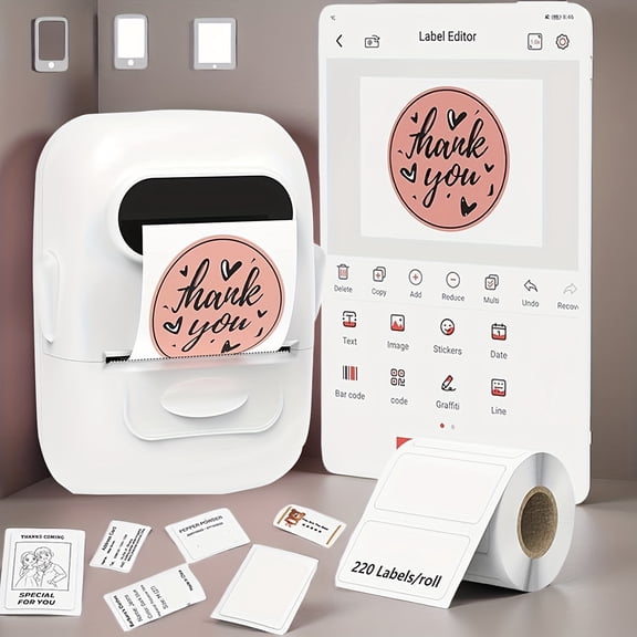Thermal Label Maker - Wireless, Multiple Templates, No Ink Required, Perfect for Storage, Organization & School Supplies, Multiple Color Options