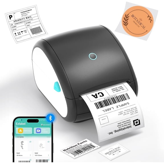 Thermal Label Printer, 4x6 Shipping Label Printer for Small Business, Shipping Package, , Office, School Compatible with , Ebay, Shopify, Etsy, USPS -Black