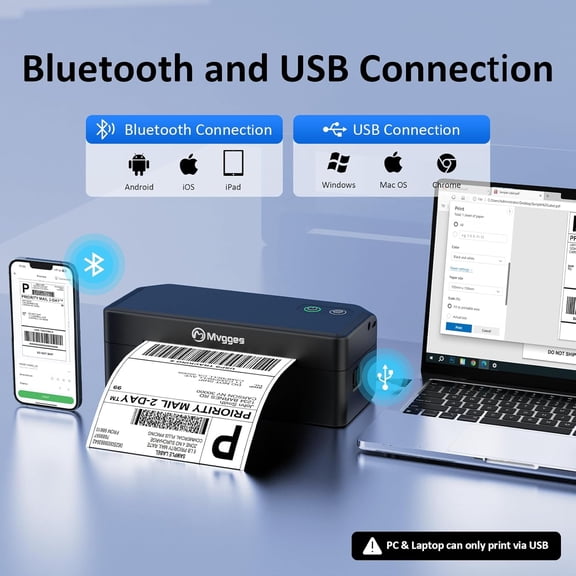Thermal Label Printer 4x6 for Small Business Labels Compatible with iOS Android Windows