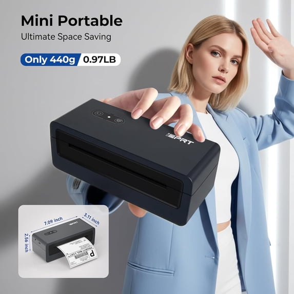 Thermal Label Printer, Portable Address Label Maker with Tape for Small ...