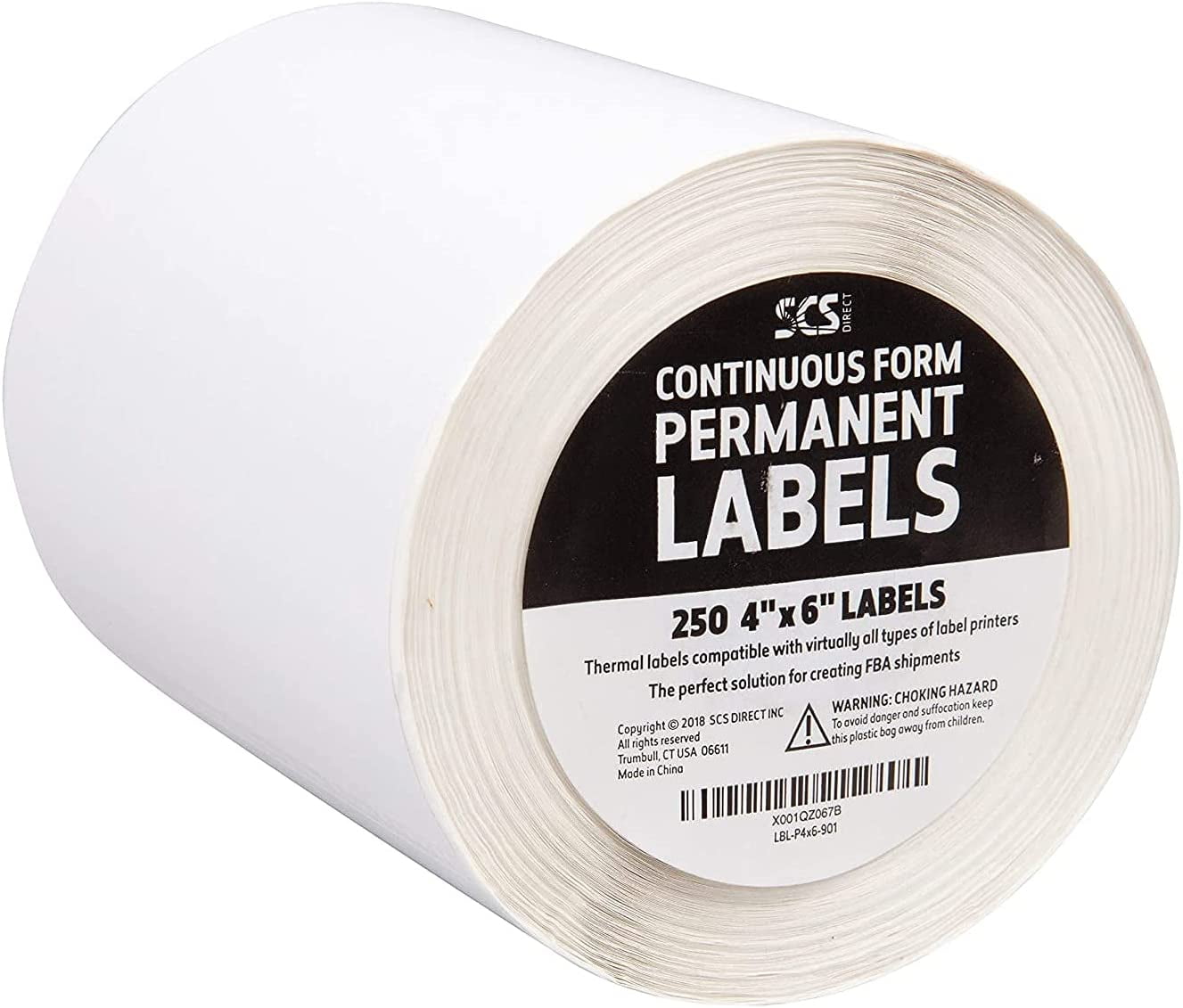 Thermal Label Printer Roll 250 (4" X 6") Permanent Amazon FBA