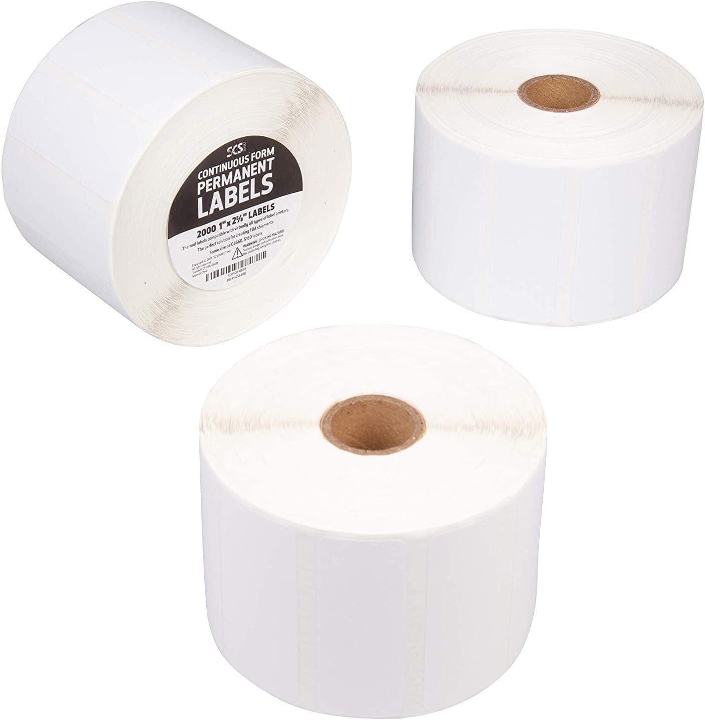 Thermal Label Printer Roll 6000 (1 X 2 5/8) Permanent Amazon FBA