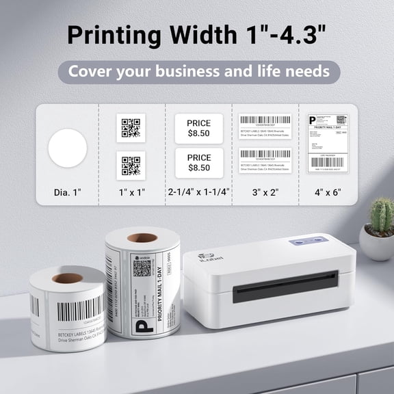 Thermal Label Printer - Wireless 4x6 Label Printer, Compatible with Android Windows for
