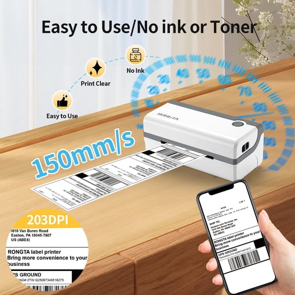 Thermal Label Printer Wireless 4x6 for