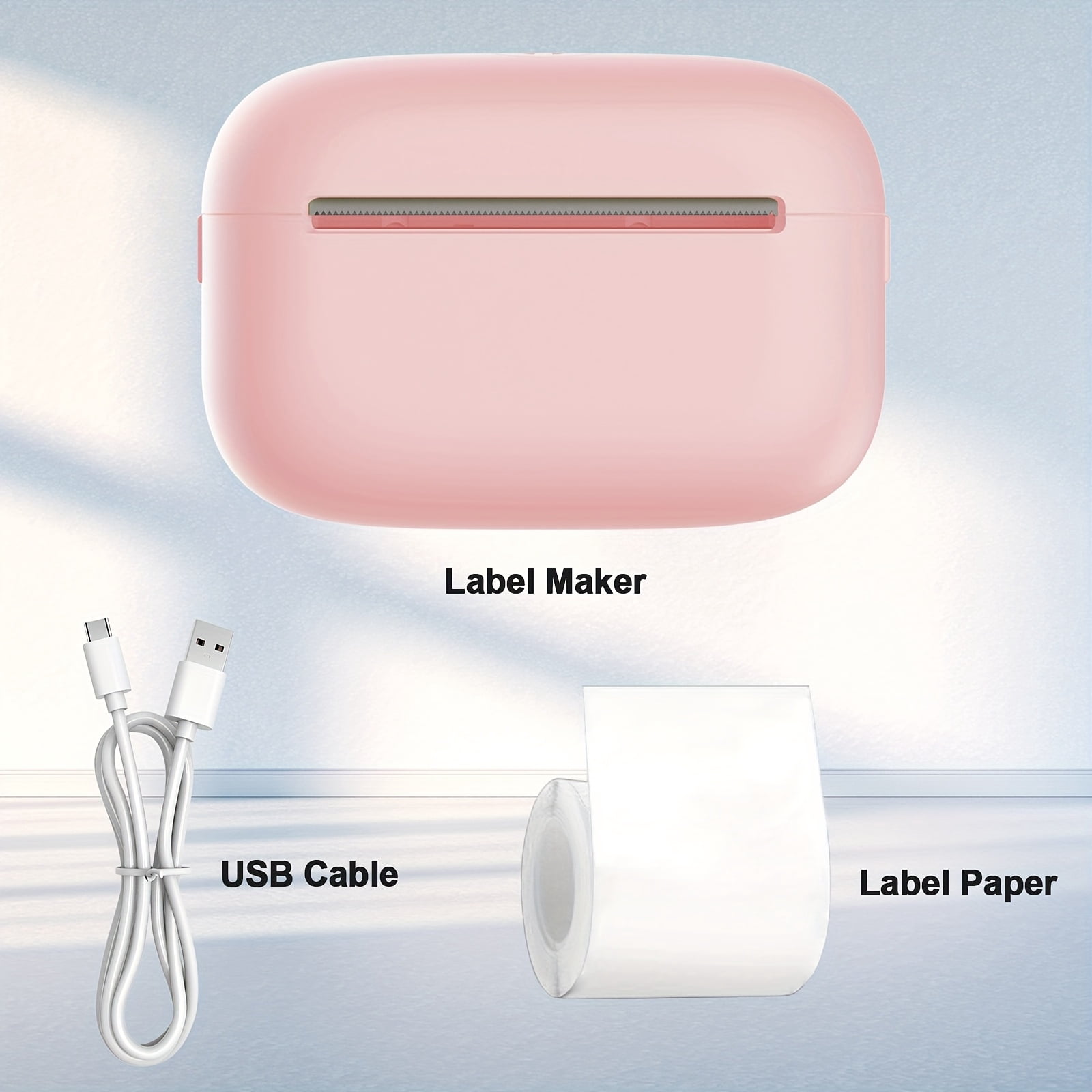 Thermal Label Sold Separately, Wireless Thermal Label Printer, with 1 Free Roll Tape, Portable Label Printer for Organization And Storage, Office, Home, School, for Barcode, Clothing, Jewelry, Retail