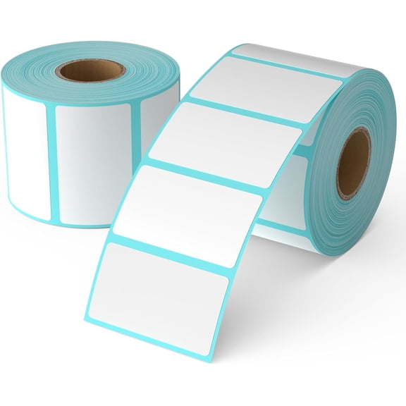 Thermal Labels 20*50 mm, White Blank Thermal Printer Labels, SKU Barcode Labels, Self-Adhesive Address Shipping Labels Direct Thermal Label Stickers 1 Roll, 2000 Labels