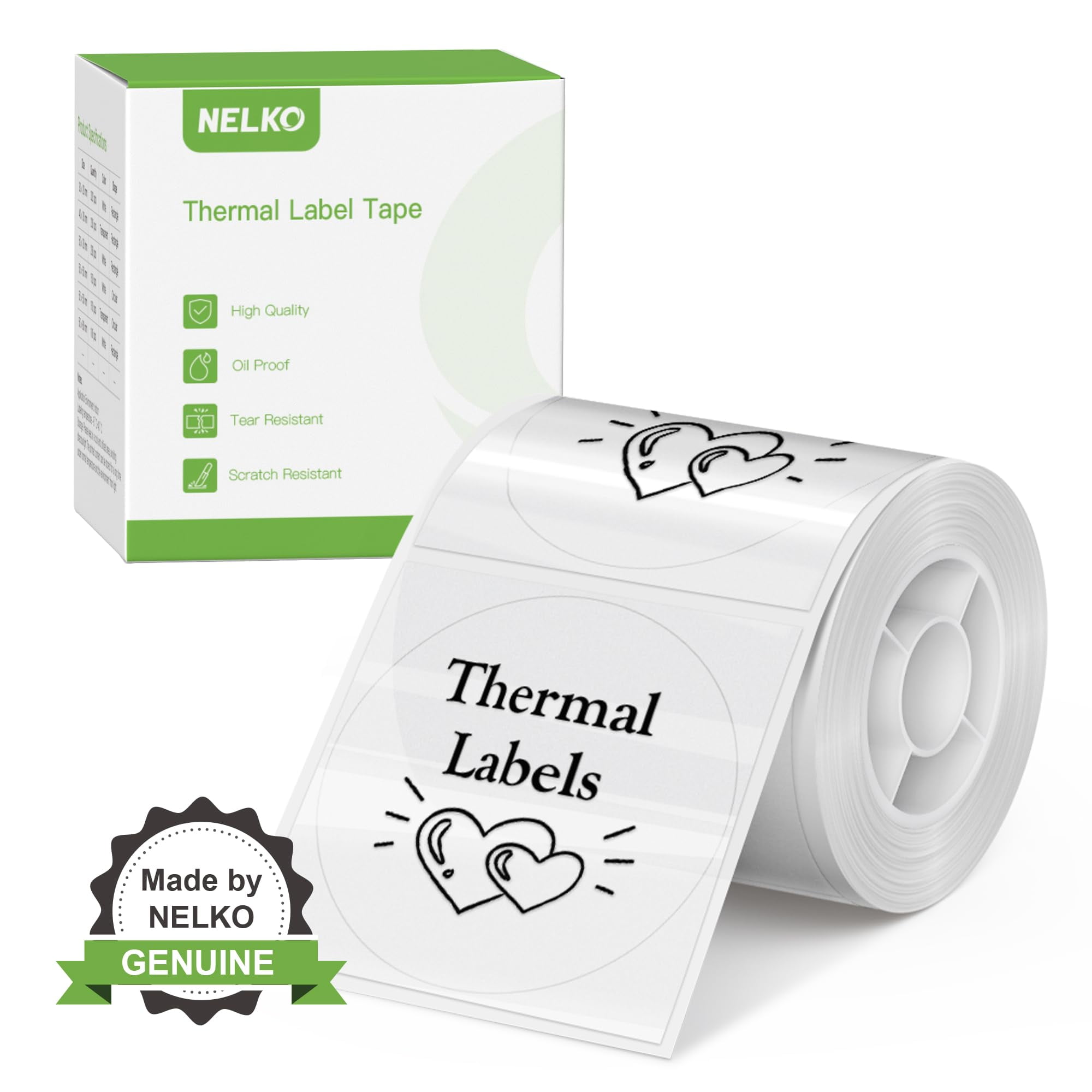 Thermal Labels for Nelko PM220 Label Maker, 2 inch (50mm) Round Thermal