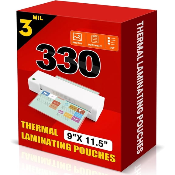 Thermal Laminating Pouches,330 Pack Laminating Sheets, 3 Mil, 9 x 11.5 Inches Lamination Sheet Paper for Laminator, Round Corner Letter Size, Office and School Supplies