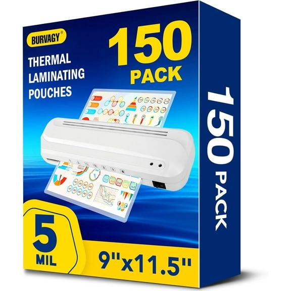 Thermal Laminating Pouches 5 Mil,150 Pack Laminating Sheets, 9 x 11.5 Inches Lamination Sheet Paper for Laminator, Clear, Round Corner Letter Size, Office School Supplies
