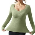 thumbnail image 1 of Thermal Long Length Sleeve Women's Base Tops Square Neck Lined Base Layer Warm Undershirts Cold Weather(Color:Green,Size:XL), 1 of 8