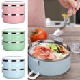thumbnail image 1 of Thermal Lunch Box,2 Tier 304 Stainless Steel Thermal Lunch Box For Adults Office Camping,Home Stackable Stainless Steel Thermal Compartment Lunch/Snack Box Compartment Lunch Container (Pink), 1 of 8