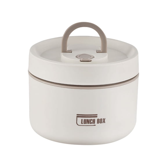 Thermal Lunch Box 304 Stainless Steel Bento Container, Beige Large Size, Insulated Stackable Food Storage with Leakproof Silicone Seals