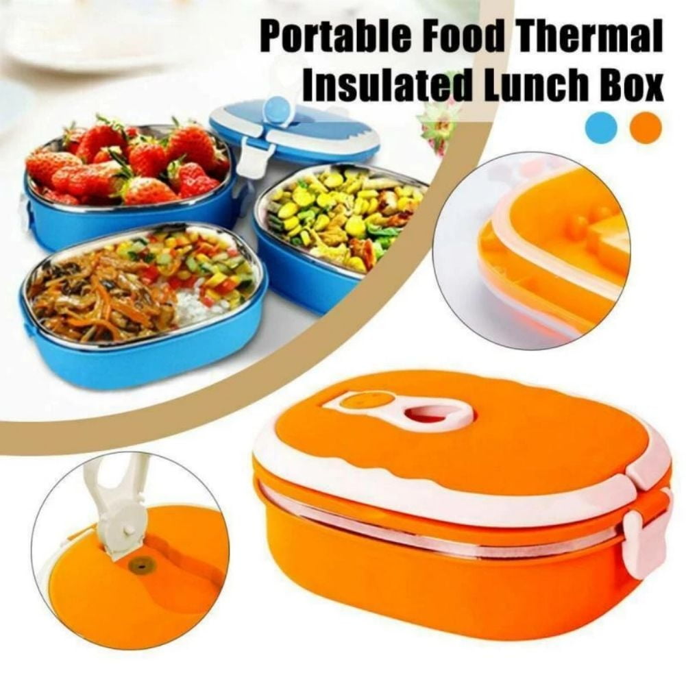 RUSR 1000ml Bento Box Leakproof Safe Square Food Thermos Lunch Box Thermal  for Office 