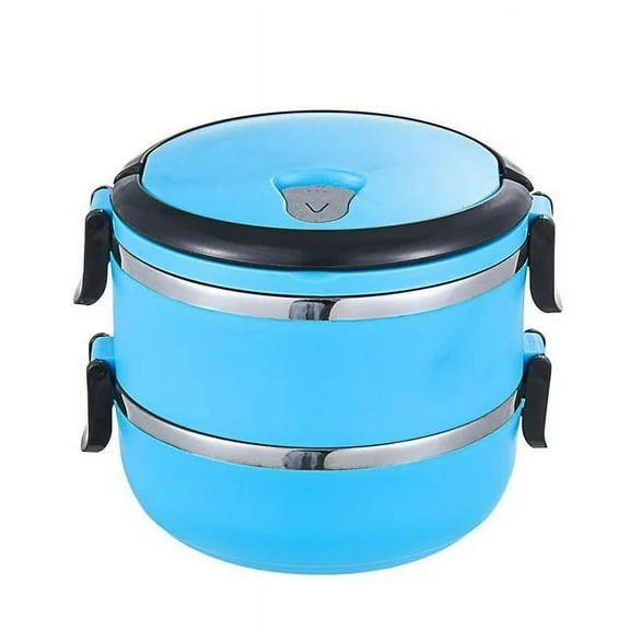 Thermal Lunch Box Stackable Hot Food Insulated Box 304 Stainless Steel Round Lunchbox Sealed Food Containers Stackable Thermal Lunch Box1400ml/ Insulated Lunch Box