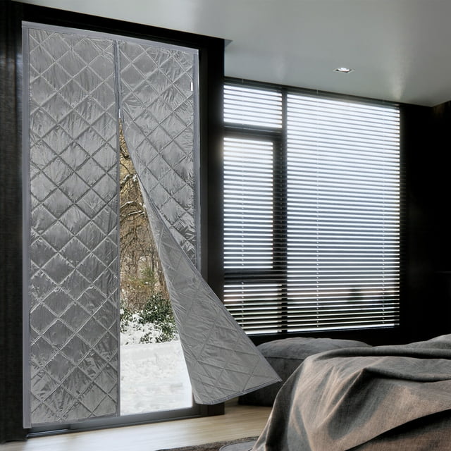 Thermal Door Curtain Windproof Quilted Thermal Insulated Door