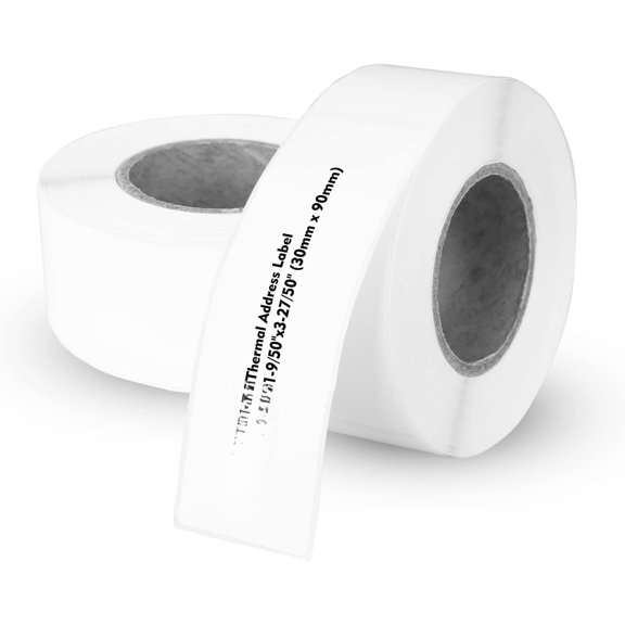 Thermal Mailing Address Labels - 1.18"x3.54" (30mm90mm), 2 Rolls of 300 count, Barcode Compatible With , Rollo, , , Direct Thermal Sticker for QR Code, FBA