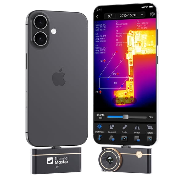 Thermal Master P3, Thermal Camera for iOS & Android, Manual Focus Infrared Camera, 512384 X IR Resolution, -4 to 1112 Temp Range Thermal Imager, PCB Inspection