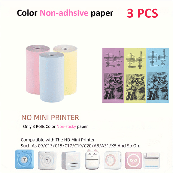 Thermal Mini Printer, Portable Inkless Sticker Maker,Bluetooth Free Cut Small Pocket Printer for Children DIY 57mm Photo Print