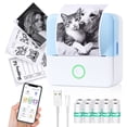 thumbnail image 1 of Thermal Mini Printer, Portable Inkless Sticker Maker, Bluetooth Printer for Phone, Wireless Label Printer with Tape, Free Cut Small Pocket Printer for Notes&Children DIY, Compatible with iOS&Android, 1 of 10