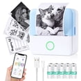 thumbnail image 1 of Mini Thermal Printer, Portable Inkless Sticker Maker, Bluetooth Wireless Label Printer for Phone, with Printer Paper, Compatible with iOS & Android, 1 of 10